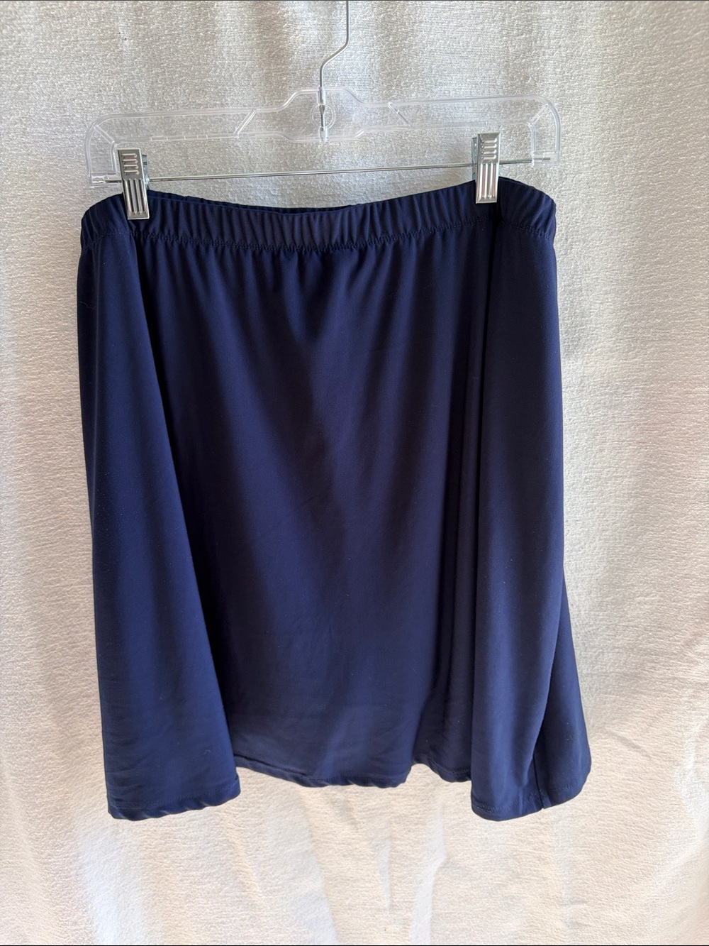 Susan Graver Navy Pull-On A-Line Skort